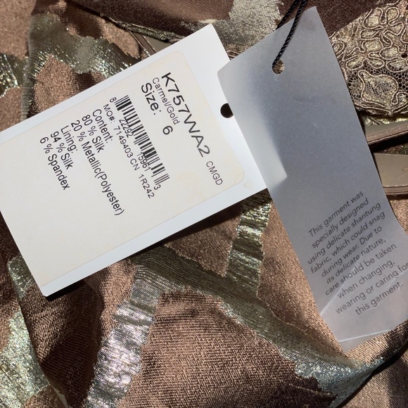 NWT St. John Couture Metallic Silk Lace Giraffe Print Belted A-line Skirt Size 6 - Picture 3 of 14